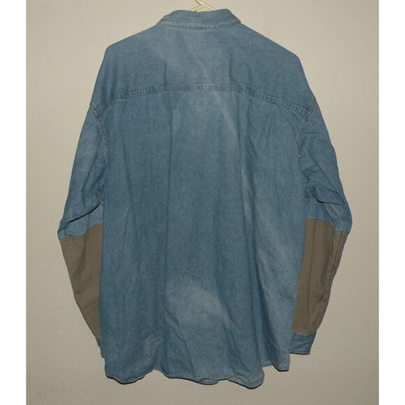 Vintage Columbia Men’s XXL LS Denim Button Shooting Shirt Blue Gray Faded - Picture 3 of 4